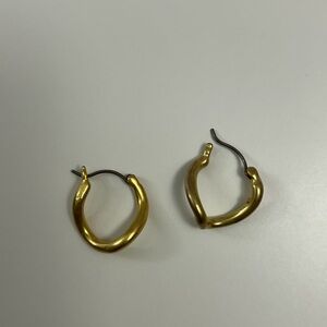 Madewell Gold Twist Hoop Earrings